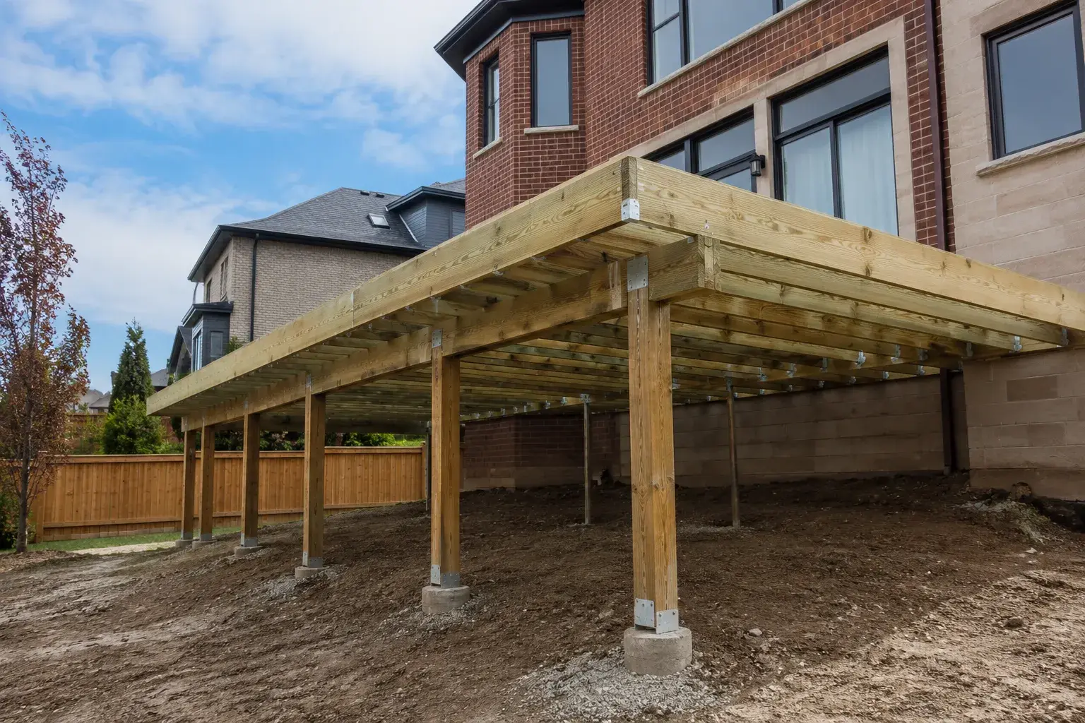 Deck and Porch Framing, framed on site by Timberr Framing