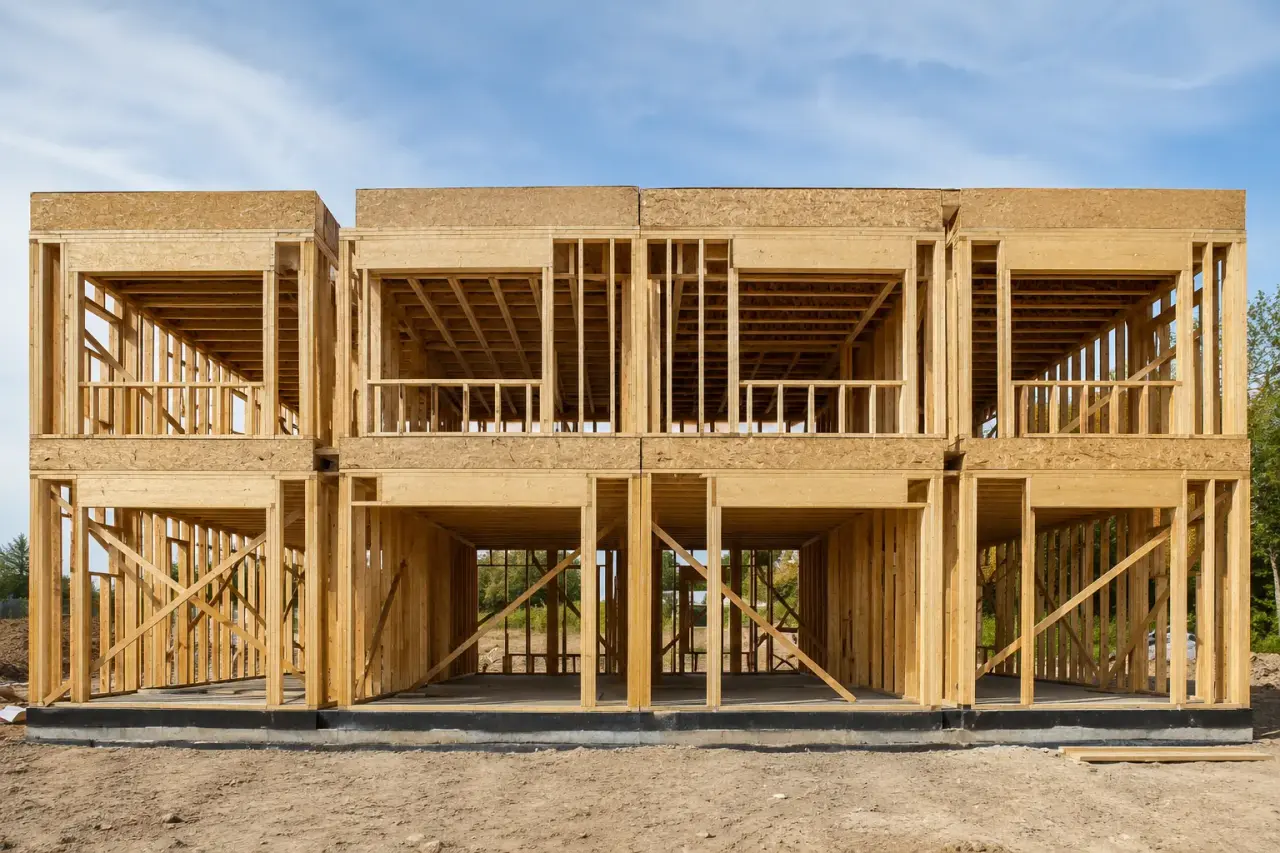 Fourplex Framing by Timberr Framing