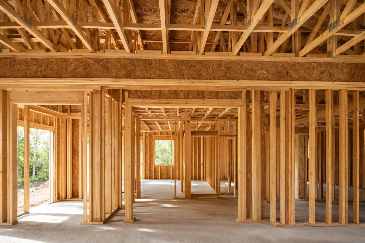 Fourplex Framing being framed on site by Timberr Framing