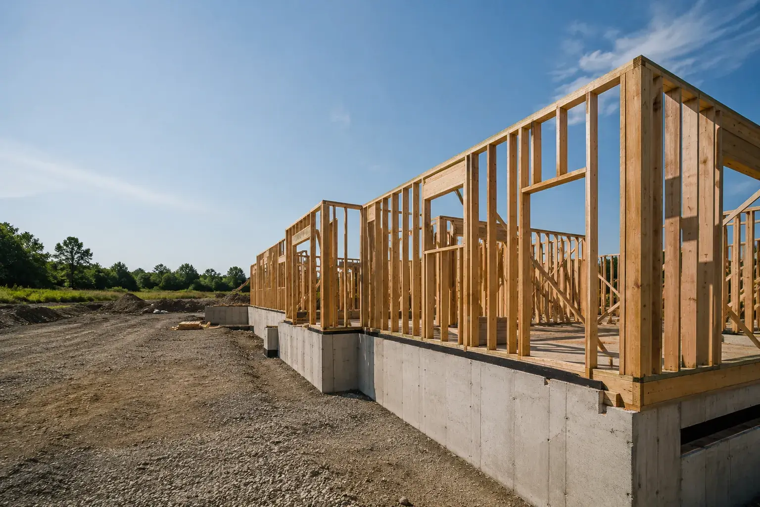 Timberr carpentry crew framing a wood structure in the GTA