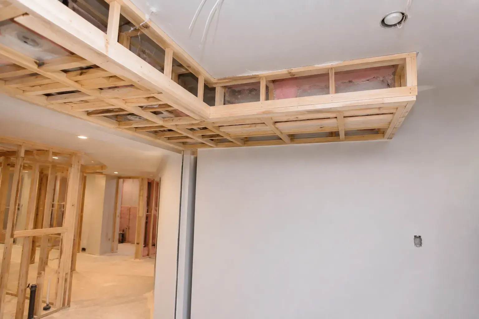 Soffit and Bulkhead Framing, framed on site by Timberr Framing