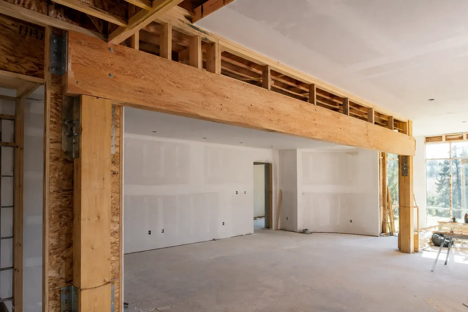 Structural Beam Installation, framed on site by Timberr Framing