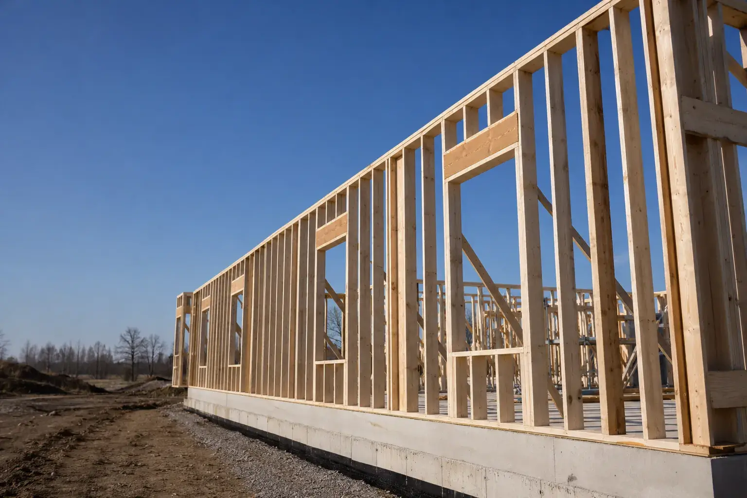 Wall Framing, framed on site by Timberr Framing
